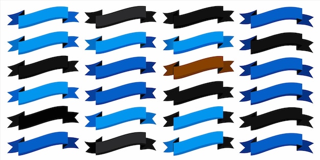 flat blue ribbon vector illustration for multiple use