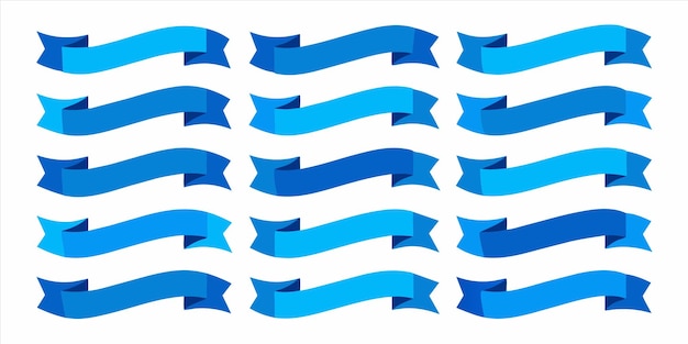 flat blue ribbon vector illustration for multiple use