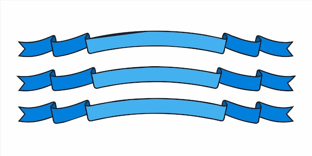 flat blue ribbon vector illustration for multiple use