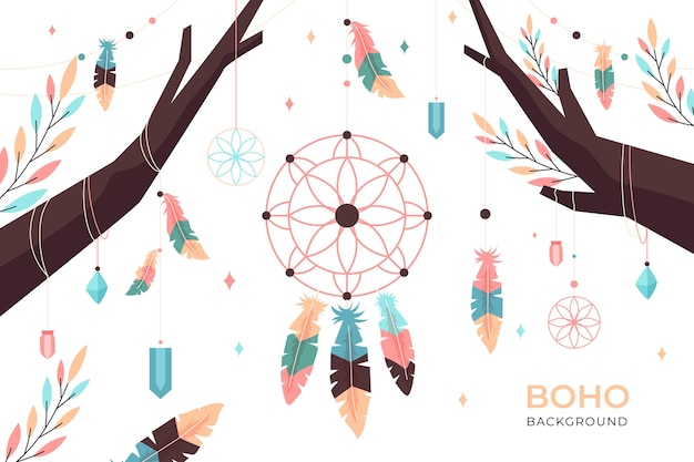 Flat boho background