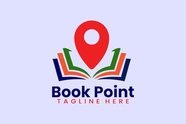 Flat book point logo template vector illustration