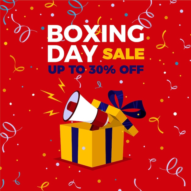 Flat boxing day sale illustration