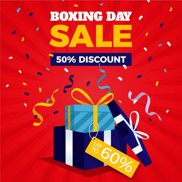 Flat boxing day sale illustration