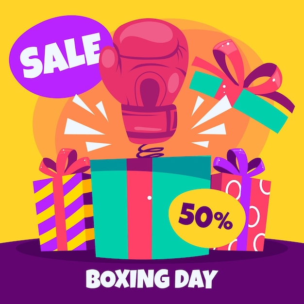 Flat boxing day sale illustration