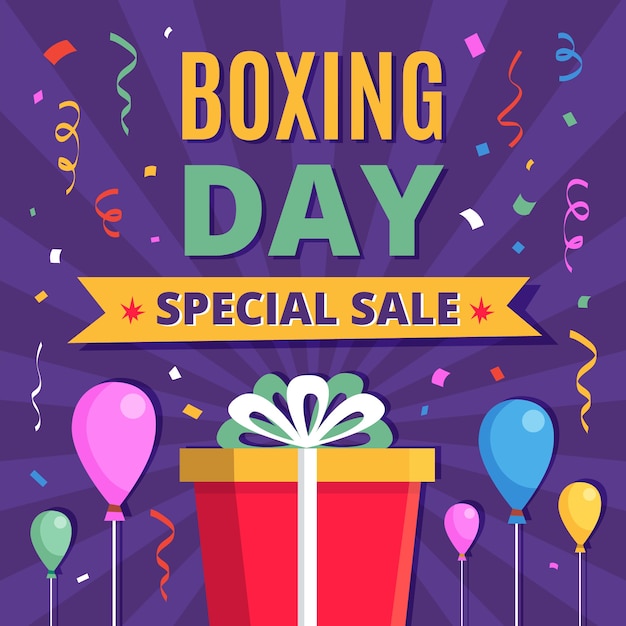 Flat boxing day sale illustration