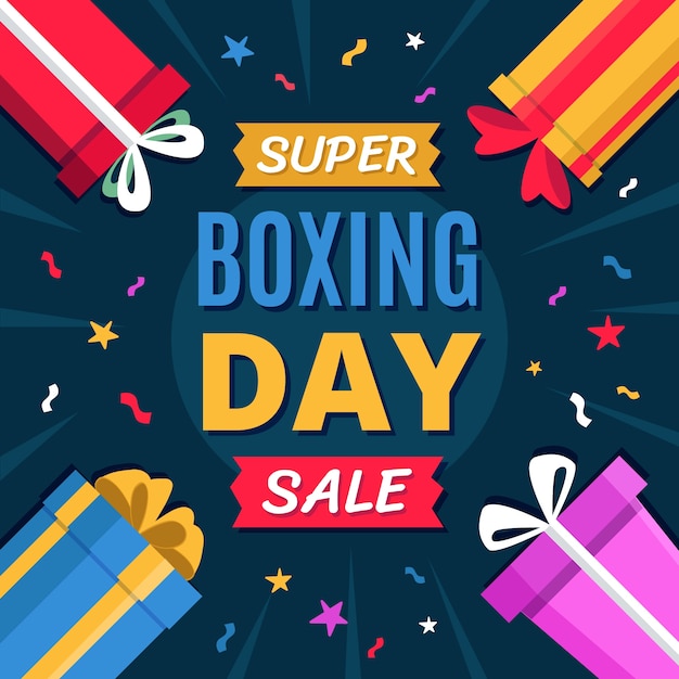 Flat boxing day sale illustration