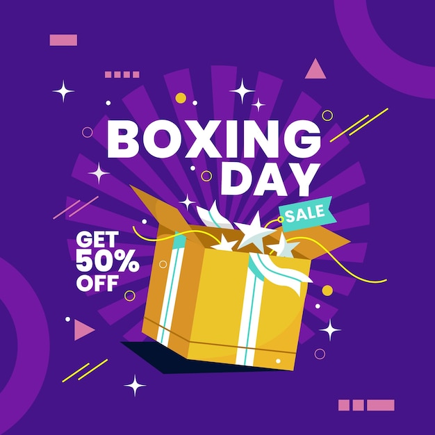 Flat Boxing Day Square Background