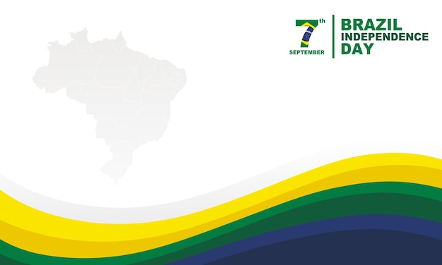 Flat Brazil independence day background with copy space