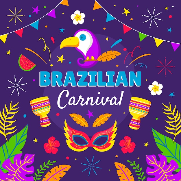 Flat brazilian carnival illustration