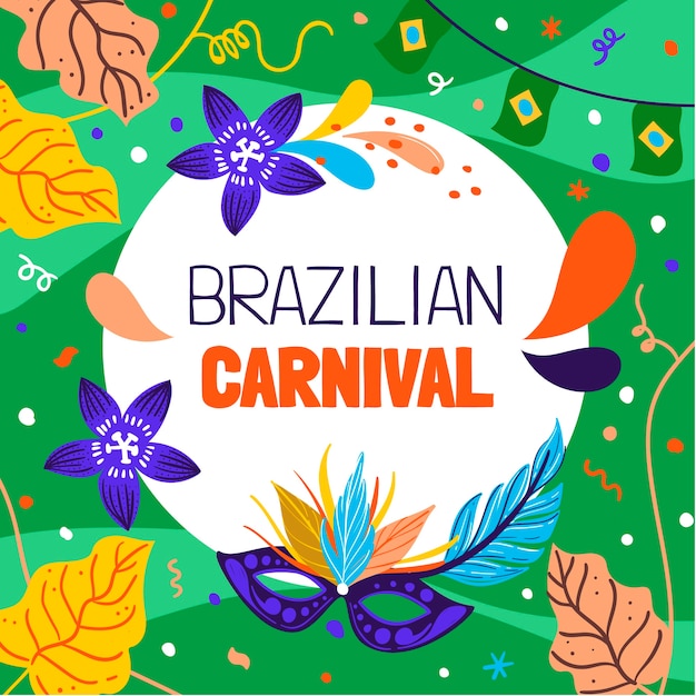 Flat brazilian carnival illustration