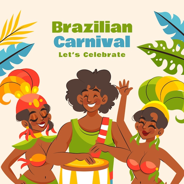 Flat brazilian carnival illustration