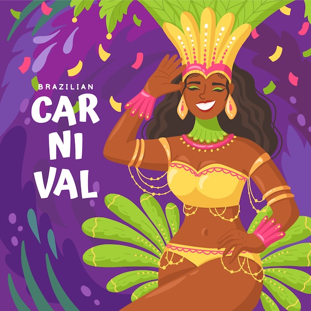 Flat brazilian carnival illustration