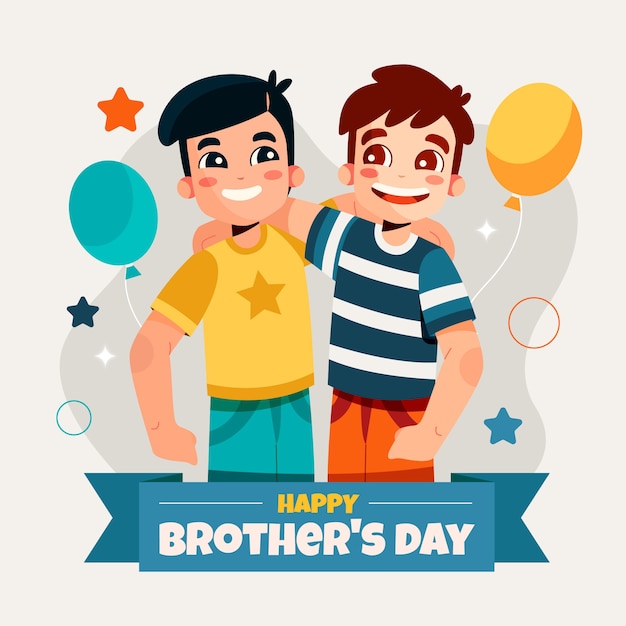 Flat brothers day illustration