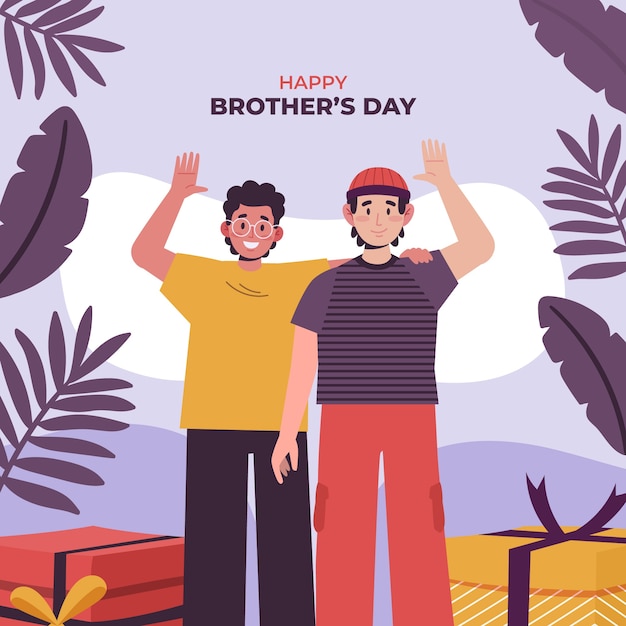 Flat brothers day illustration