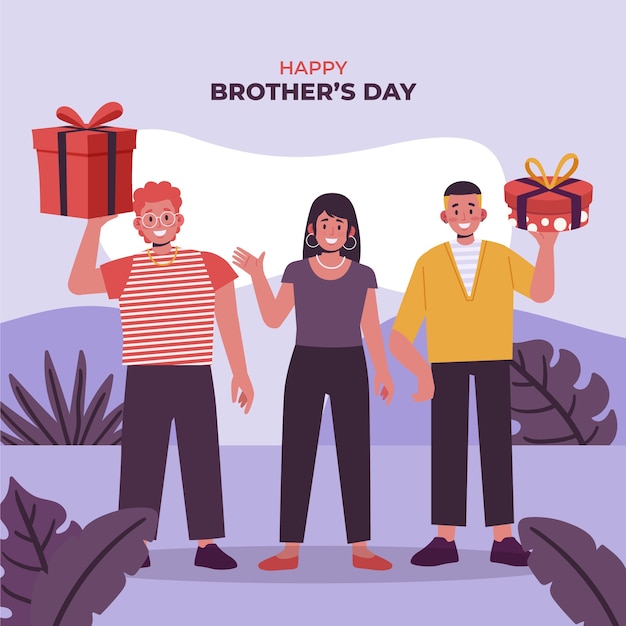 Flat brothers day illustration