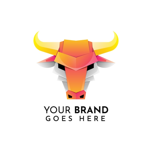 flat bull logo template