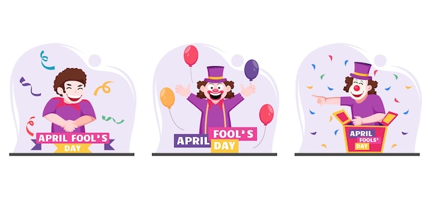 Flat Bundle April Fools Design Illustration