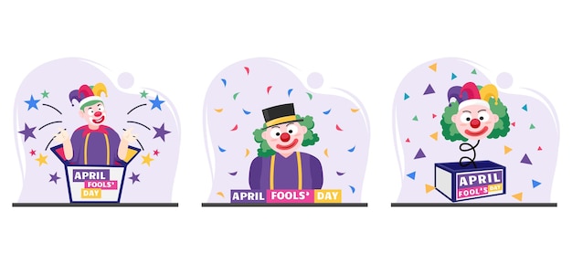 Flat Bundle April Fools Design Illustration