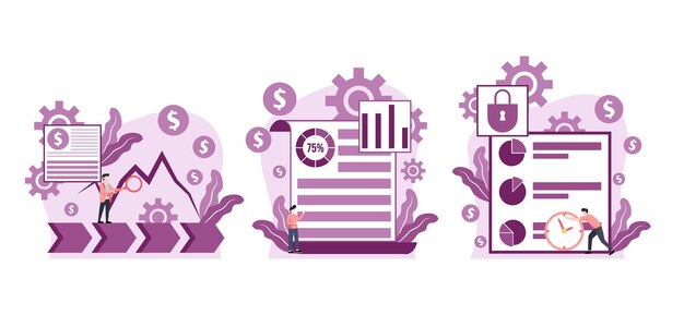 Flat Bundle Finance Design Illustration