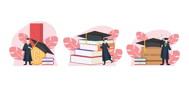 Flat Bundle Graduation Design Illustration