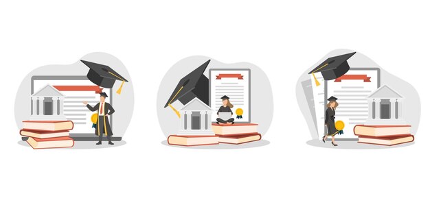 Flat Bundle Graduation Design Illustration