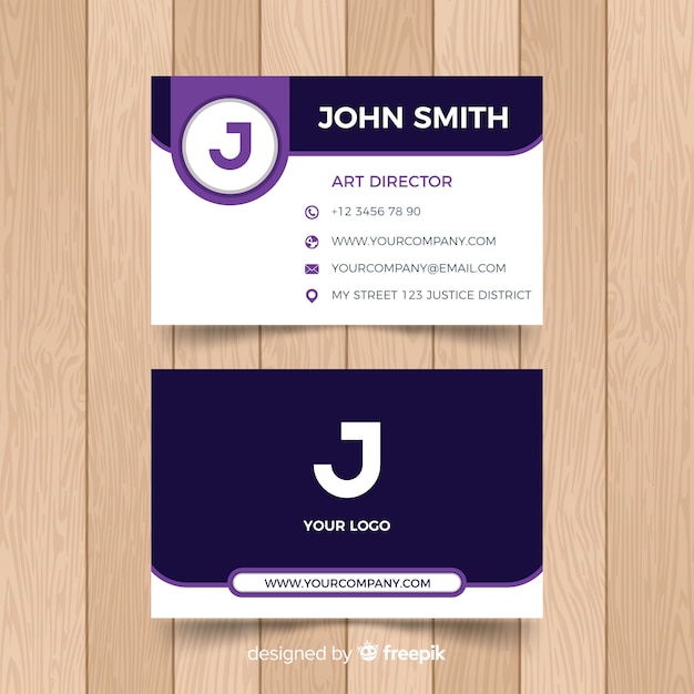 Flat business card template