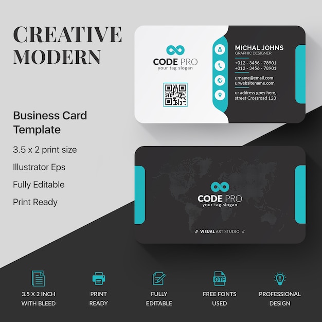 Flat business card