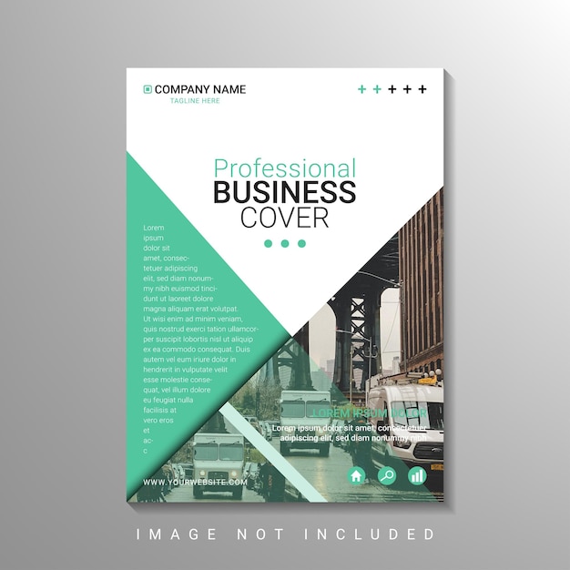 Flat business cover design print template