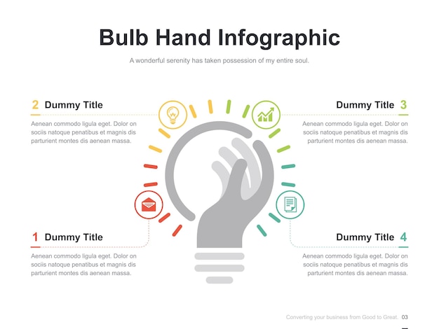 Flat business presentation vector slide template with circle diagram