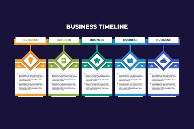 Flat Business Timeline Infographic Template