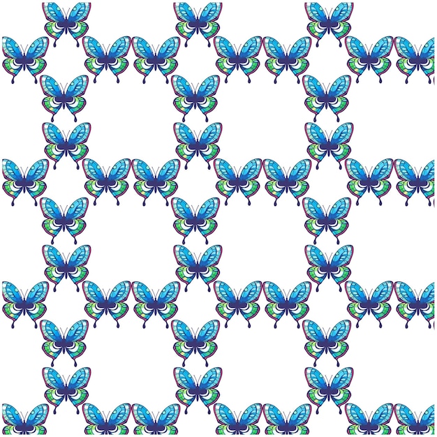 Vector flat butterflies pattern