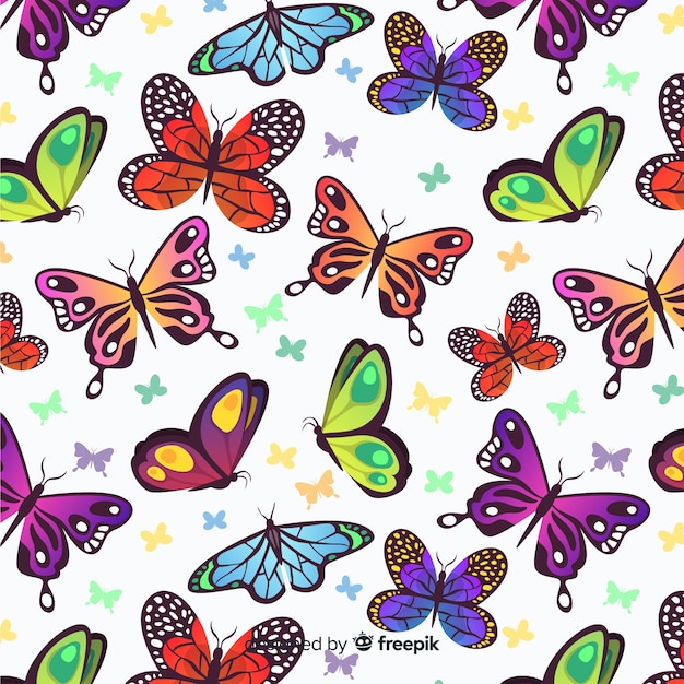 Flat butterflies pattern