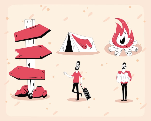 Flat camp icons