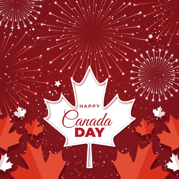 Vector flat canada day illustration