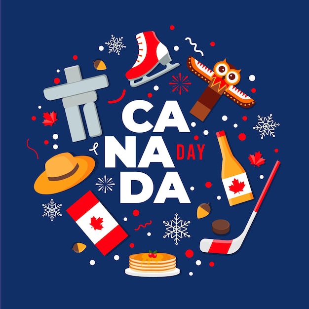 Flat canada day illustration