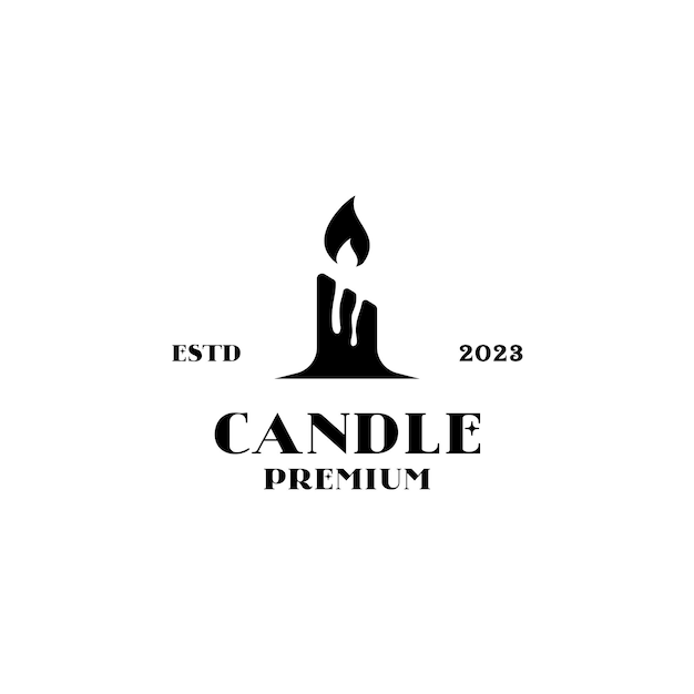 Flat candle logo design vector illustration