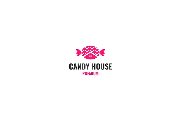 Flat candy house logo design vector illustration idea