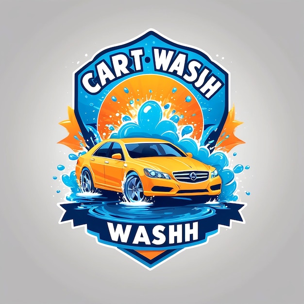 Flat car wash logo template