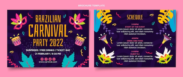 Flat carnival brochure template