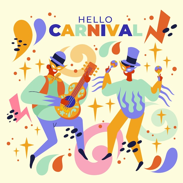 Vector flat carnival celebration illustration