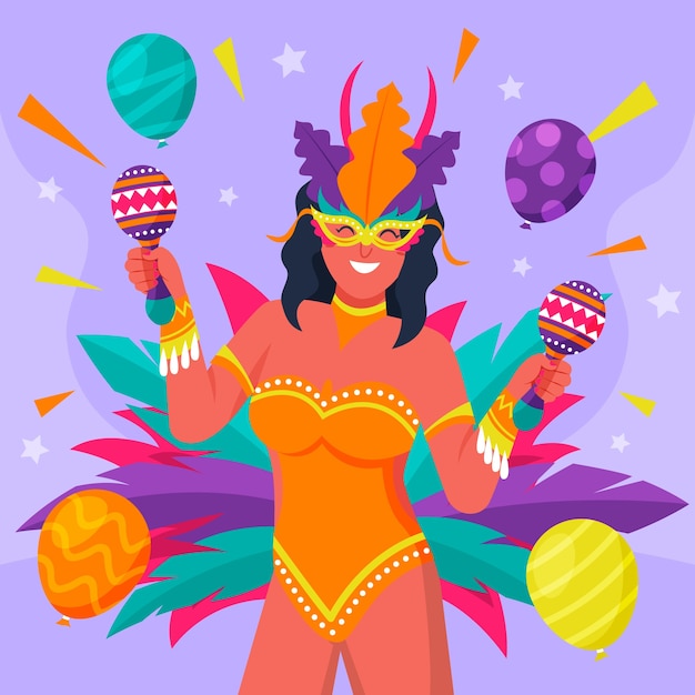 Flat carnival celebration illustration