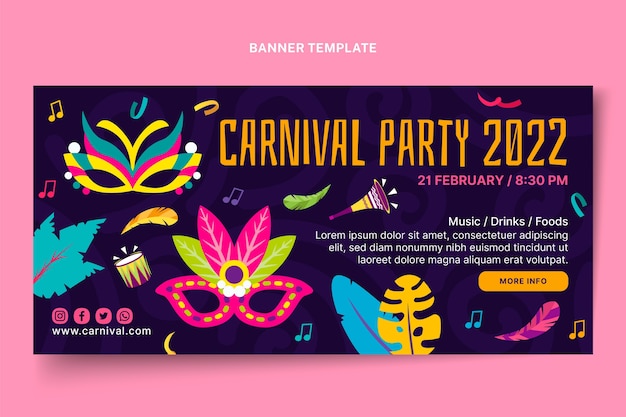 Flat carnival horizontal banner template