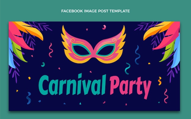 Flat carnival social media post template