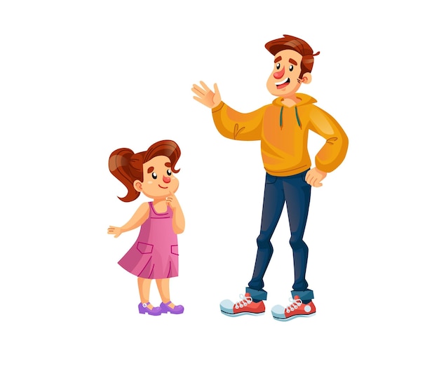 Flat cartoon happy family characters in everyday life scenehealthy family vector illustration concept