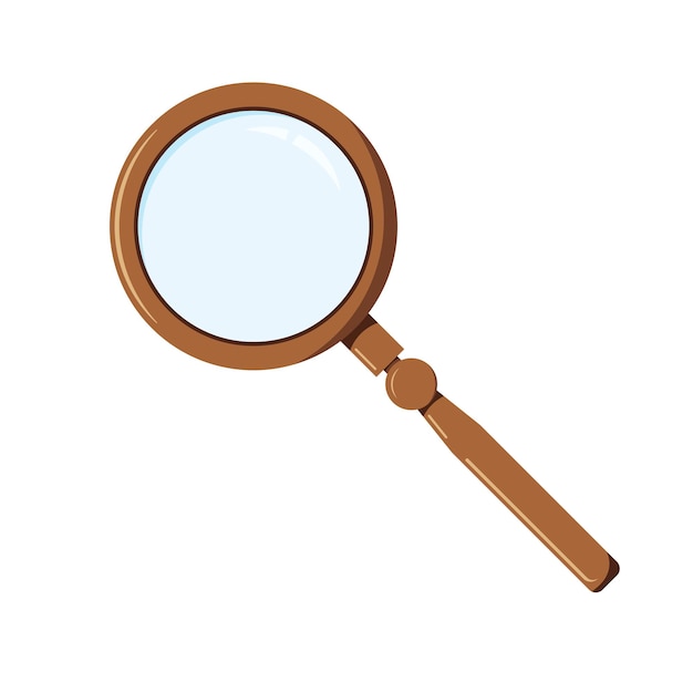 Flat cartoon style magnifying glass icon vector design magnifier object for you project.