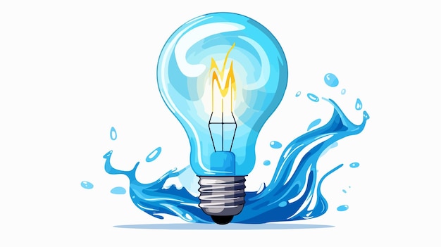 Flat Cartoon Vector Illustration of Light Bulb