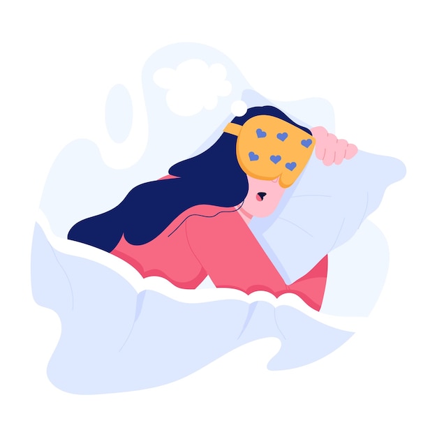 Vector a flat character illustration of night dream