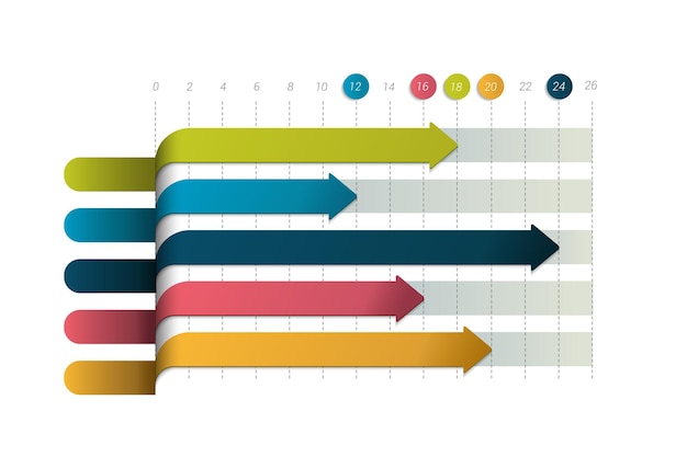 Flat chart graph Simply color editable Infographics elements