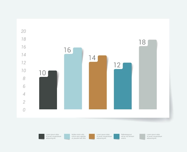 Flat chart graph Simply color editable Infographics elements