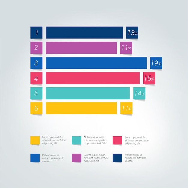 Flat chart graph Simply color editable Infographics elements